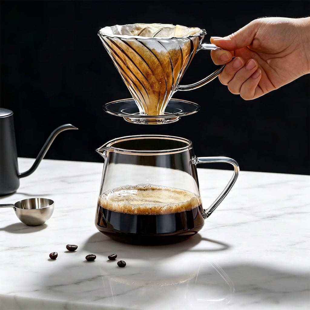 Kit Barista complet — Dripper & Serveur en verre 600ml