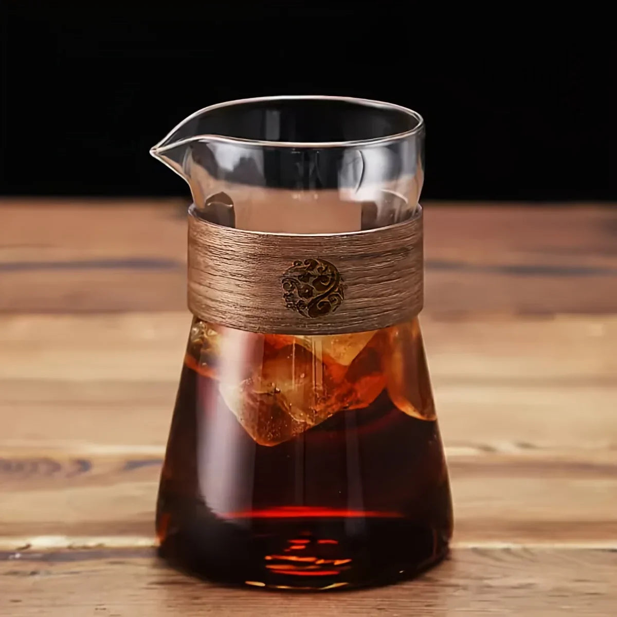 Carafe à café en verre 500 ml — collier bois